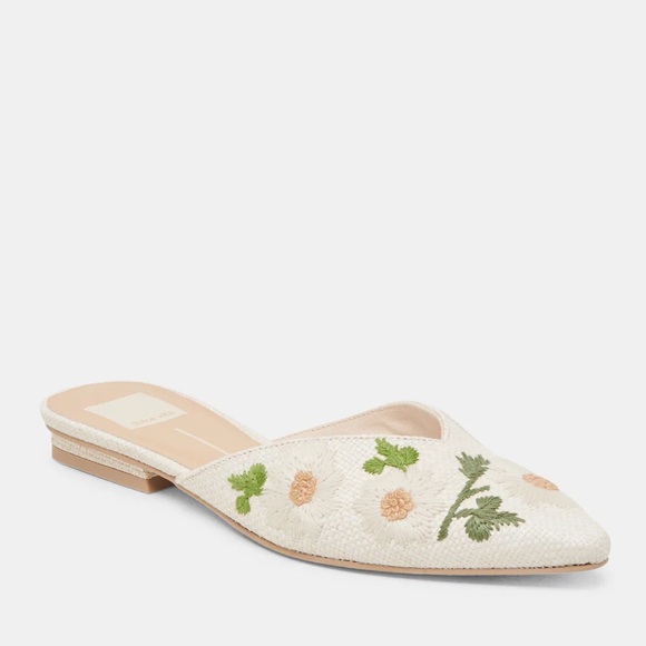 Dolce Vita White Floral Embroidered Flats - Picture 4 of 4